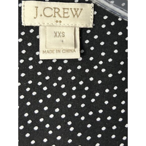 J Crew Dress Womens XXS Black White Polka Dot Long Sleeve Button Down Front - Picture 4 of 11